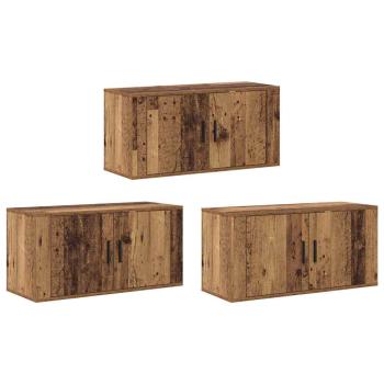 Wand-TV-Schrank Set 3 pcs Altholz 80 x 34,5 x 40 cm