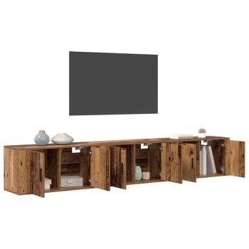 Wand-TV-Schrank Set 3 pcs Altholz 80 x 34,5 x 40 cm