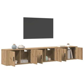 Wand-TV-Schrank Set 3 pcs Artisan-Eiche 80 x 34,5 x 40 cm