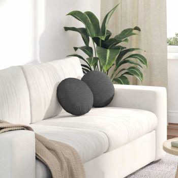 ARDEBO.de - Sitzkissen 2 pcs Dunkelgrau Ø 30 cm Cordstoff