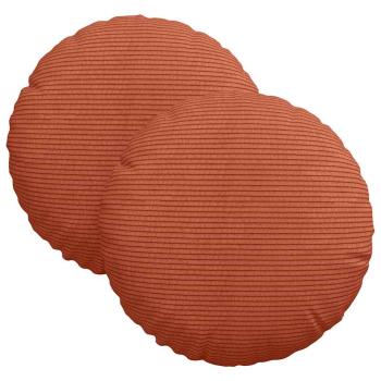 Sitzkissen 2 pcs Rot-Orange Ø 30 cm Cordstoff