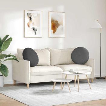 Sitzkissen 2 pcs Dunkelgrau Ø 50 cm Cordstoff