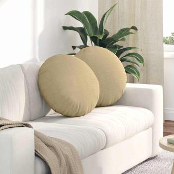 ARDEBO.de - Sitzkissen 2 pcs Grau-Grün Ø 50 cm Cordstoff