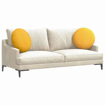 Sitzkissen 2 pcs Helles Gelb Ø 50 cm Cordstoff