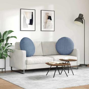 Sitzkissen 2 Stk. Cordstoff Blau Ø60 x 21 cm