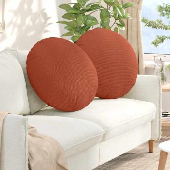ARDEBO.de - Sitzkissen 2 pcs Rot-Orange Ø 60 cm Cordstoff