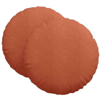 Sitzkissen 2 pcs Rot-Orange Ø 60 cm Cordstoff