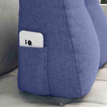 Rücken Kissen Jeans blau 45 x 24 x 50 cm Stoff