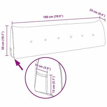 Rücken Kissen Helles Gelb 180 x 24 x 50 cm Stoff