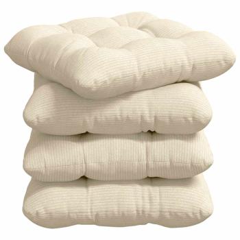 Sitzkissen 4 pcs Creme 40 x 40 cm Cordstoff