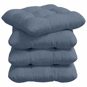 Sitzkissen 4 pcs Blau 40 x 40 cm Cordstoff