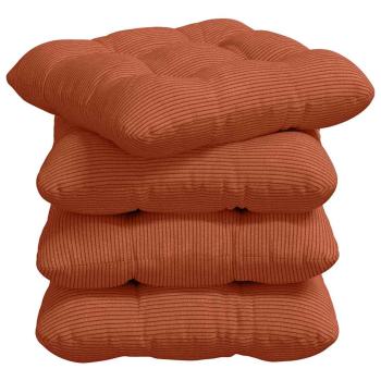 Sitzkissen 4 pcs Rot-Orange 40 x 40 cm Cordstoff
