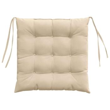Sitzkissen 4 Stk. Mikrofaser Creme 40 x 40 x 6 cm
