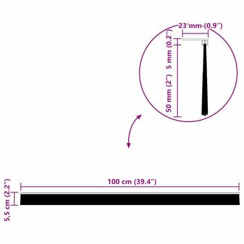 Selbstklebende Türbürstendichtungen 2 pcs Schwarz 100 cm