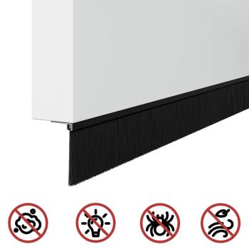 Selbstklebende Türbürstendichtungen 2 pcs Schwarz 100 cm