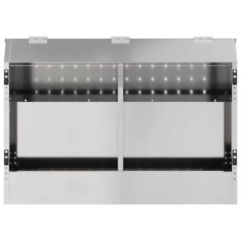 ARDEBO.de - Kaninchenfütterer Silber 64,5 x 25,5 x 45,5 cm Verzinkter Stahl