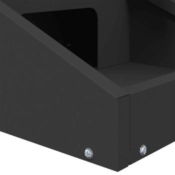 ARDEBO.de - Rehfütterer Schwarz 28 x 30 x 80 cm Kaltgewalzter Stahl