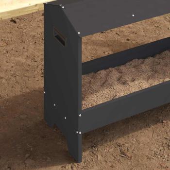 Hühnerfütterungsrinne Schwarz 81 x 32 x 53,5 cm