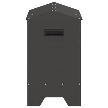 Hühnerfütterungsrinne Schwarz 81 x 32 x 53,5 cm