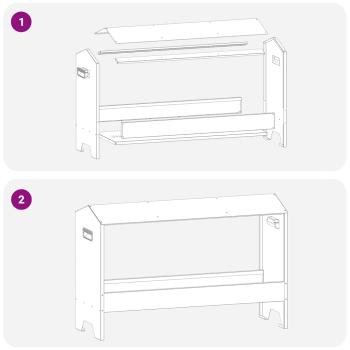 Hühnerfütterungsrinne Schwarz 81 x 32 x 53,5 cm