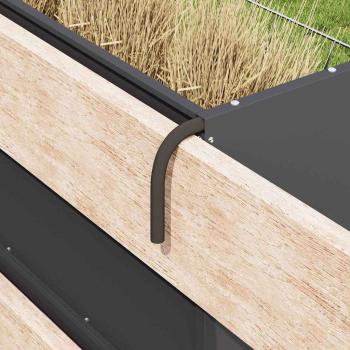 Heu Futterspender Schwarz 71 x 33 x 70 cm Kaltgewalzter Stahl