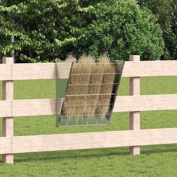 ARDEBO.de - Hängender Heufutterspender Silber 61 x 33 x 66 cm