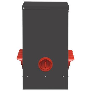 Hühnerfütterer Schwarz 60,5 x 29 x 51 cm Kaltgewalzter Stahl