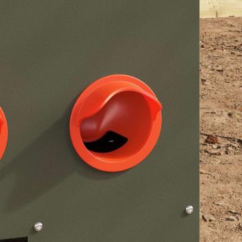 Hühnerfütterer Olive Grün 60,5 x 29 x 51 cm Kaltgewalzter Stahl