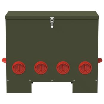 Hühnerfütterer Olive Grün 60,5 x 29 x 51 cm Kaltgewalzter Stahl