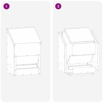 Hühnerfütterer Silber 21 x 16 x 33 cm Verzinkter Stahl