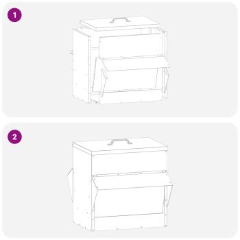 Hühnerfütterer Olive Grün 40,5 x 45 x 41 cm Kaltgewalzter Stahl