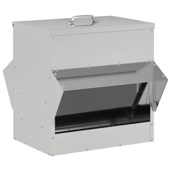 Hühnerfütterer Silber 40,5 x 45 x 41 cm Verzinkter Stahl