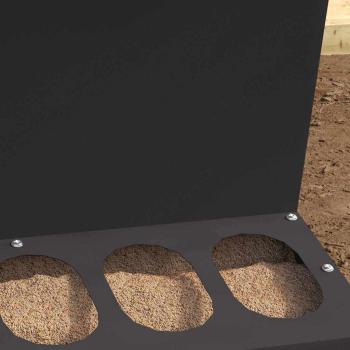 Hühnerfütterer Schwarz 30 x 30 x 39 cm Kaltgewalzter Stahl