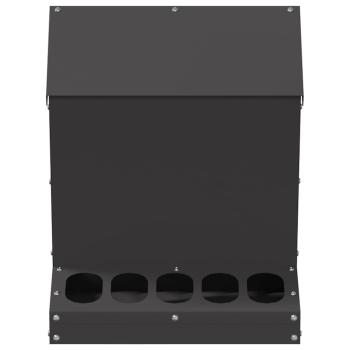 Hühnerfütterer Schwarz 30 x 30 x 39 cm Kaltgewalzter Stahl