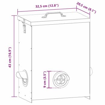 Hühnerfütterer Silber 32,5 x 20,5 x 43 cm Verzinkter Stahl