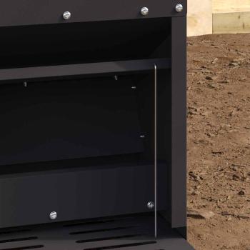 Hühnertretfeeder Schwarz 25 x 42 x 40 cm Kaltgewalzter Stahl