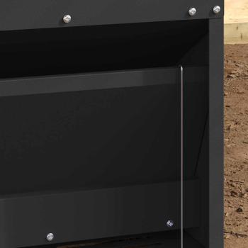 Hühnertretfeeder Schwarz 25 x 42 x 40 cm Kaltgewalzter Stahl