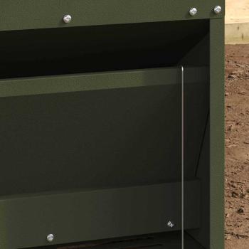 Hühnertretfeeder Olive Grün 25 x 42 x 40 cm Kaltgewalzter Stahl