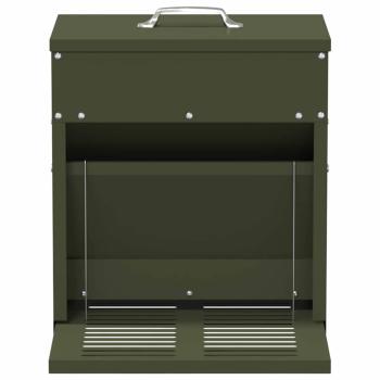 Hühnertretfeeder Olive Grün 25 x 42 x 40 cm Kaltgewalzter Stahl