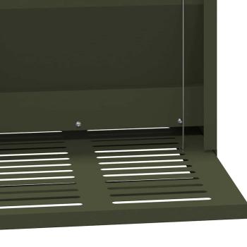 Hühnertretfeeder Olive Grün 25 x 42 x 40 cm Kaltgewalzter Stahl