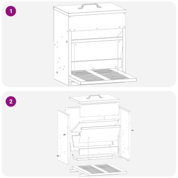 Hühnertretfeeder Silber 25 x 42 x 40 cm Verzinkter Stahl