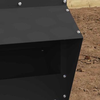 Hühnerfütterer Schwarz 20 x 25 x 35 cm Kaltgewalzter Stahl