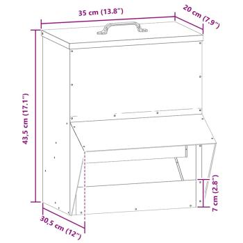 Hühnerfütterer Silber 20 x 25 x 35 cm Verzinkter Stahl
