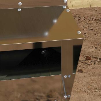 Hühnerfütterer Silber 20 x 25 x 35 cm Verzinkter Stahl