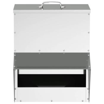 Hühnerfütterer Silber 20 x 25 x 35 cm Verzinkter Stahl