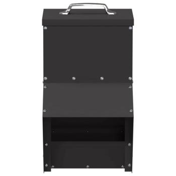 Hühnerfütterer Schwarz 20 x 25 x 35 cm Kaltgewalzter Stahl