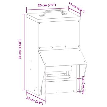 Hühnerfütterer Silber 20 x 25 x 35 cm Verzinkter Stahl
