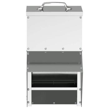 Hühnerfütterer Silber 20 x 25 x 35 cm Verzinkter Stahl