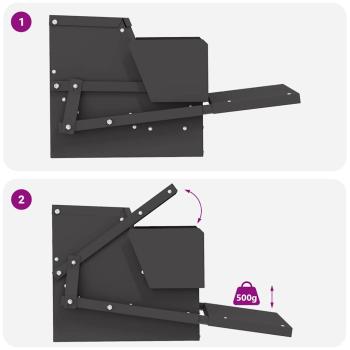 Hühnertretfeeder Schwarz 50 x 40 x 29 cm Kaltgewalzter Stahl