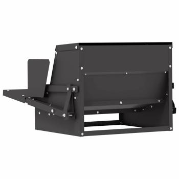 Hühnertretfeeder Schwarz 50 x 40 x 29 cm Kaltgewalzter Stahl